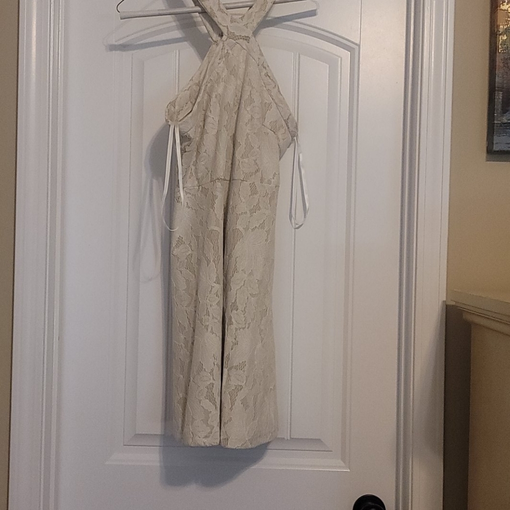 Boutique Halter lace dress off white